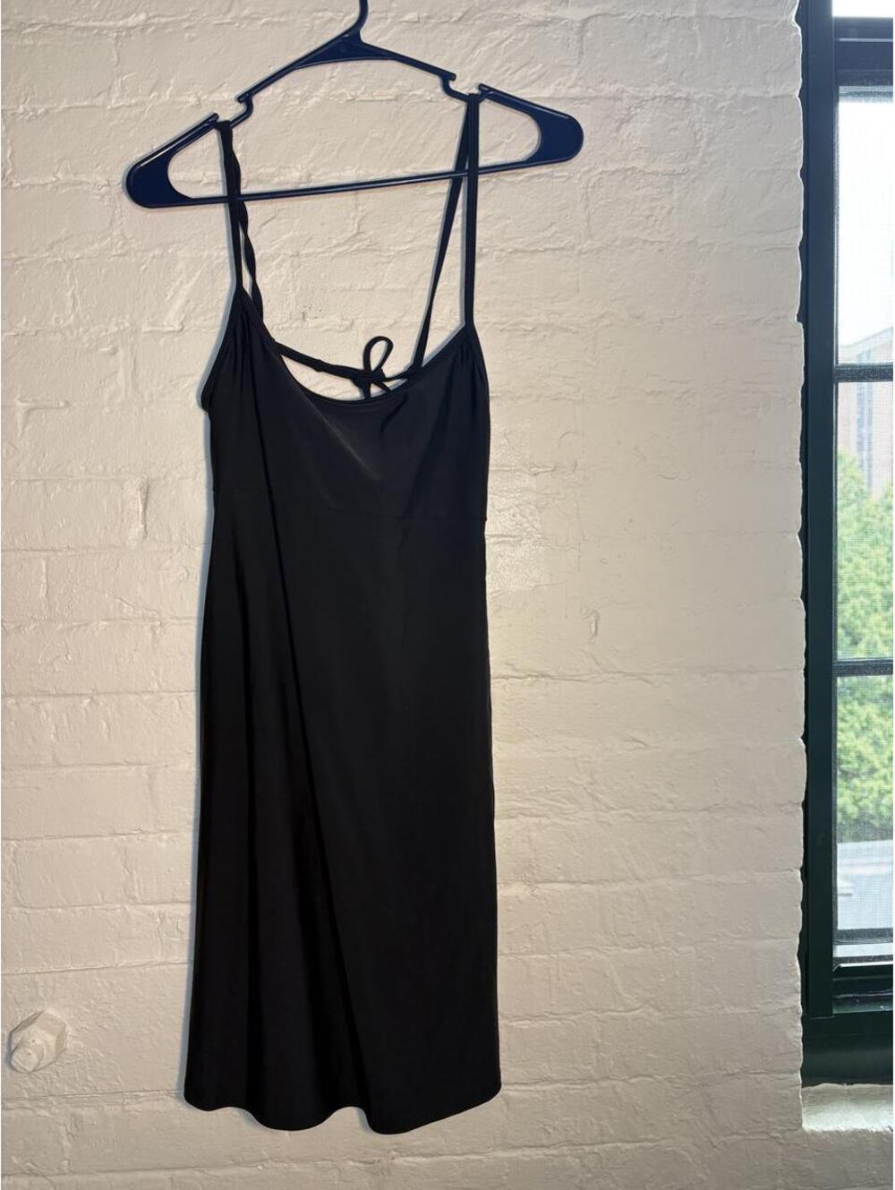 Stretchy black mini dress